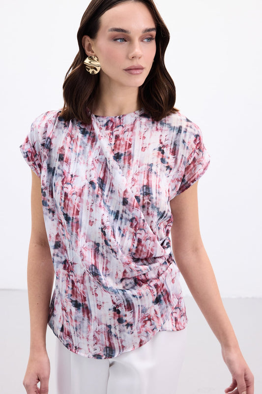 Bordo Pleated Blouse