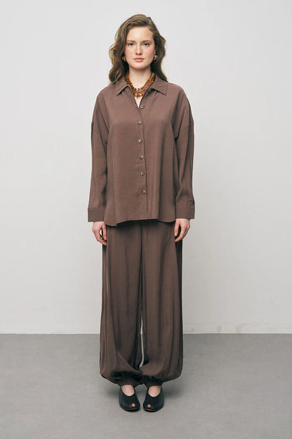 Coffee Boyfriend Fit Lightweight Shirt