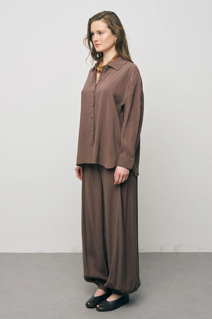 Coffee Boyfriend Fit Lightweight Shirt