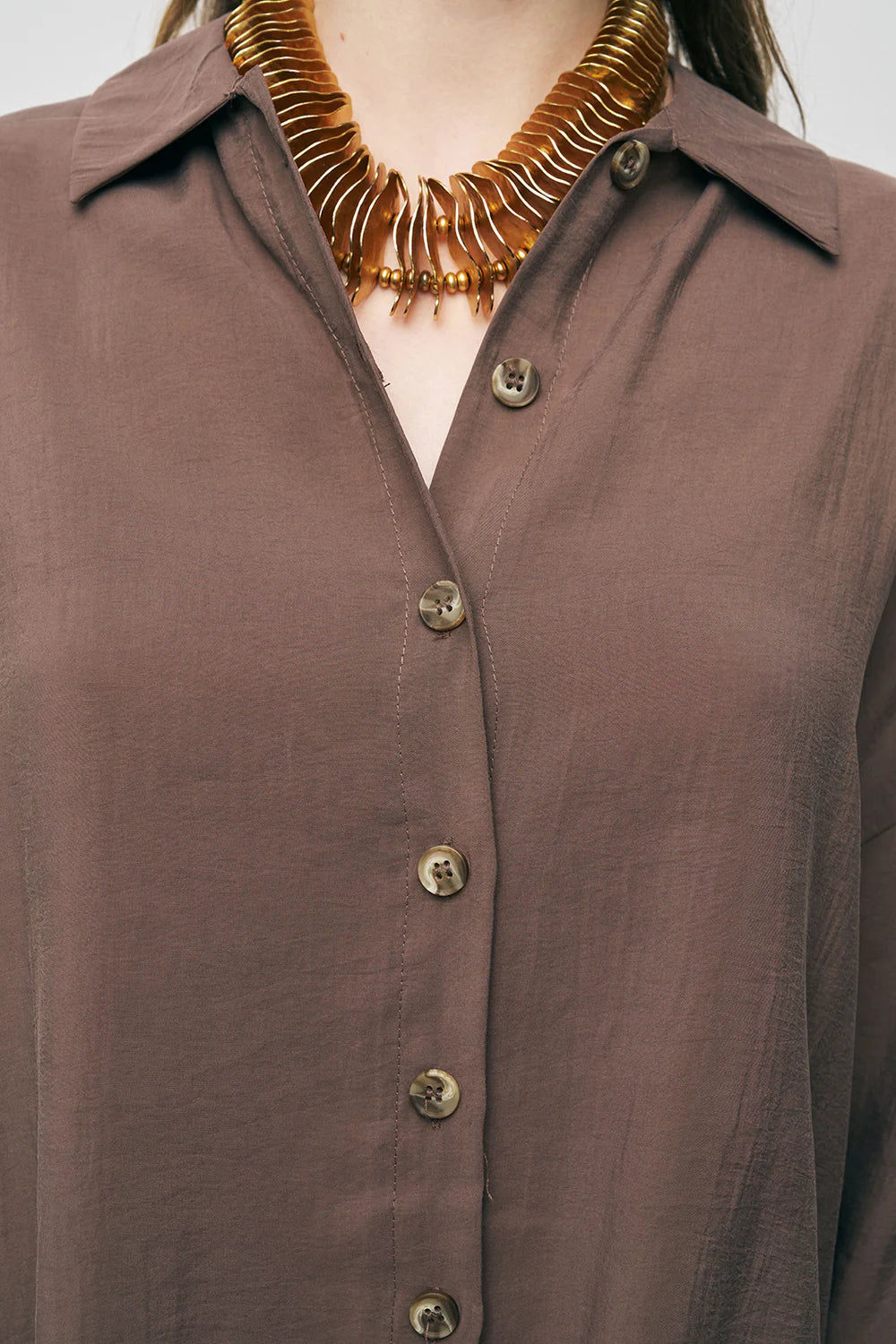 Coffee Boyfriend Fit Lightweight Shirt