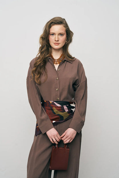 Coffee Boyfriend Fit Lightweight Shirt