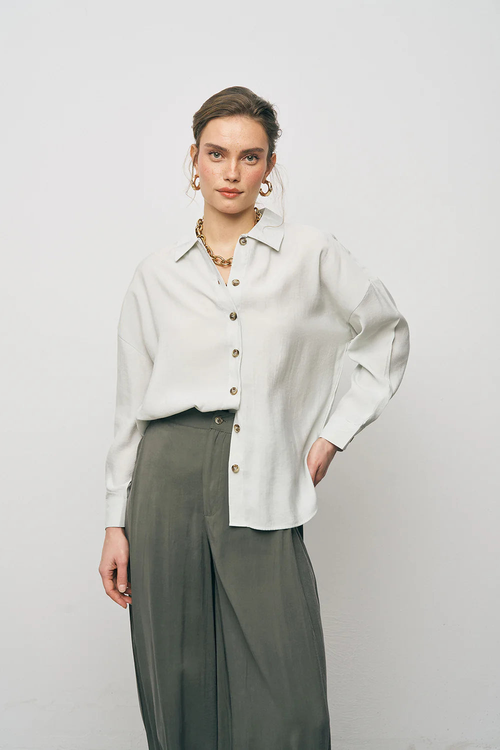 Mint Boyfriend Fit Lightweight Shirt