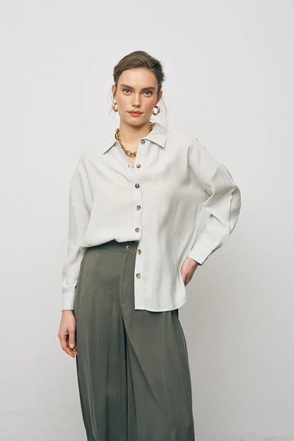 Mint Boyfriend Fit Lightweight Shirt