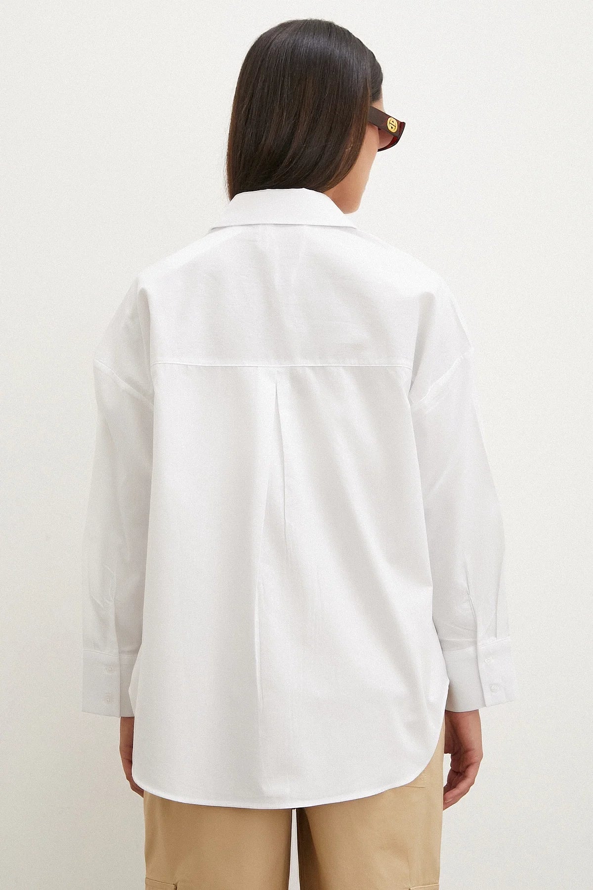 White Regular Fit Poplin Shirt