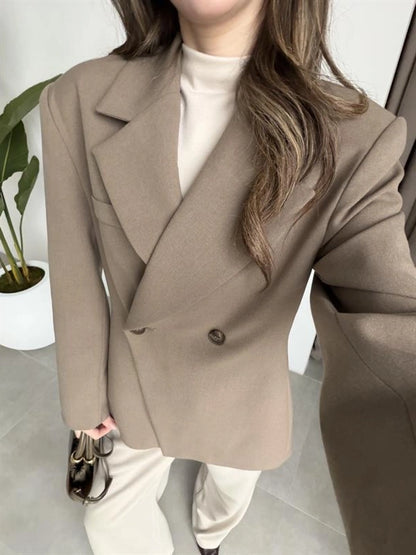 khaki Double Button Blazer