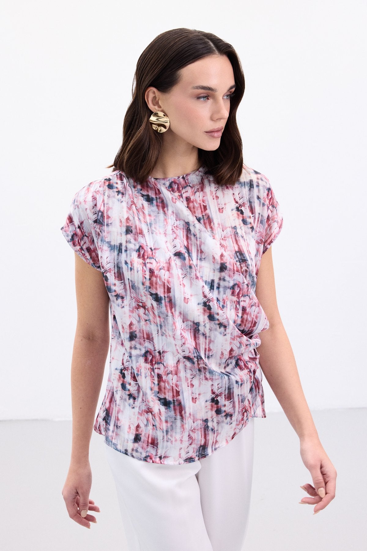 Bordo Pleated Blouse