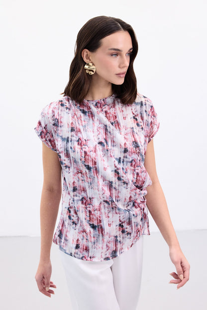 Bordo Pleated Blouse