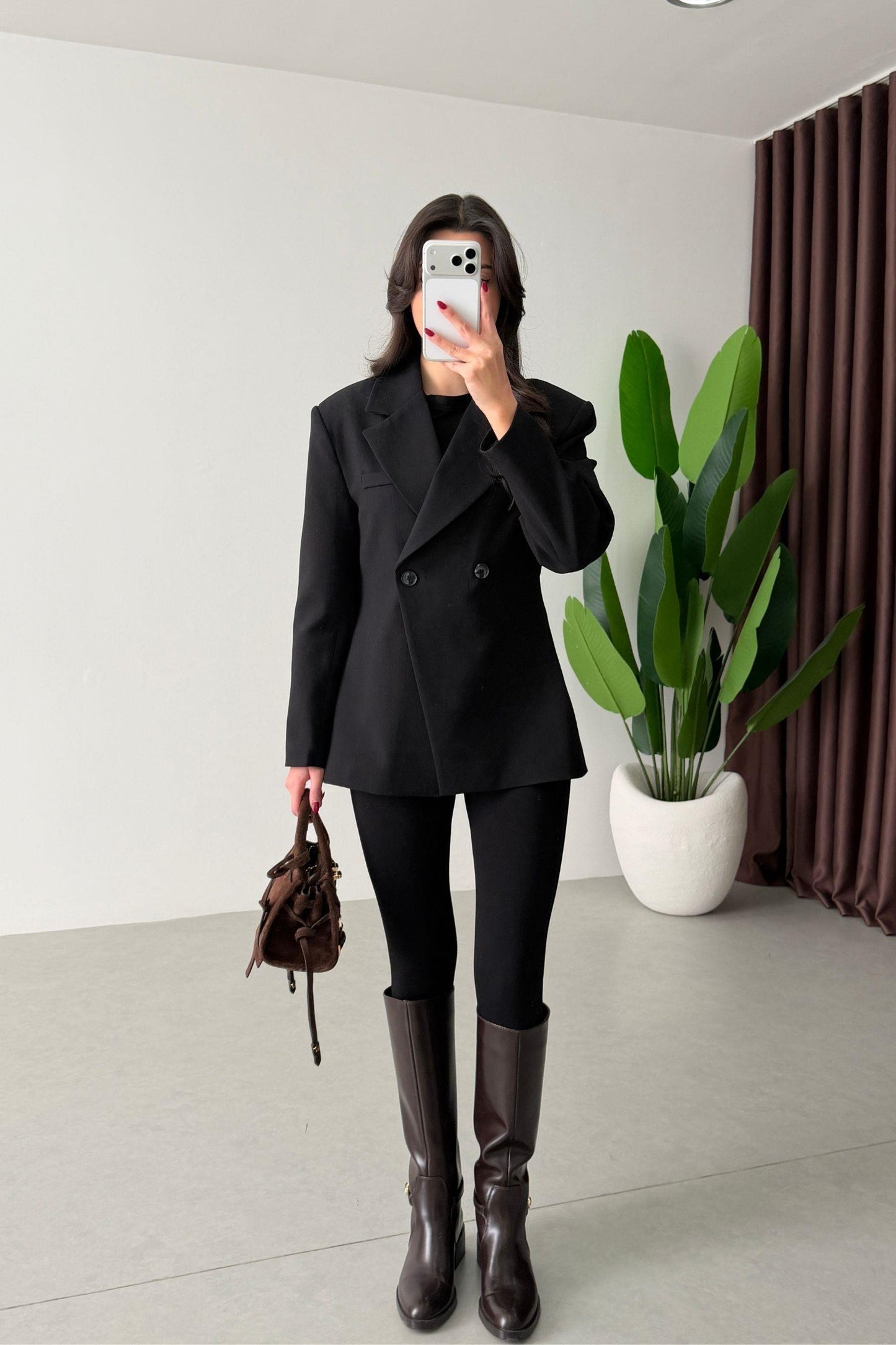 Black Double Button Blazer