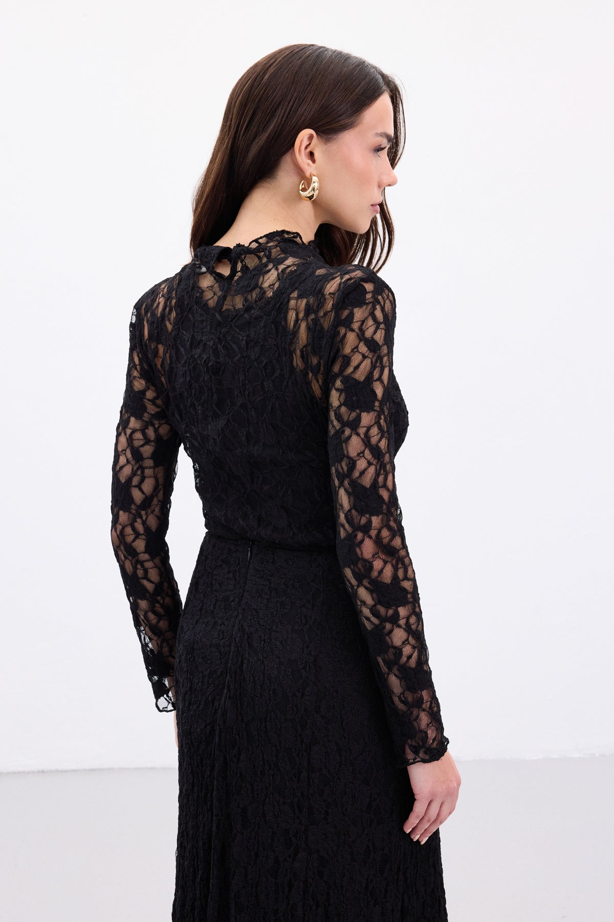 Black transparent dantel Blouse